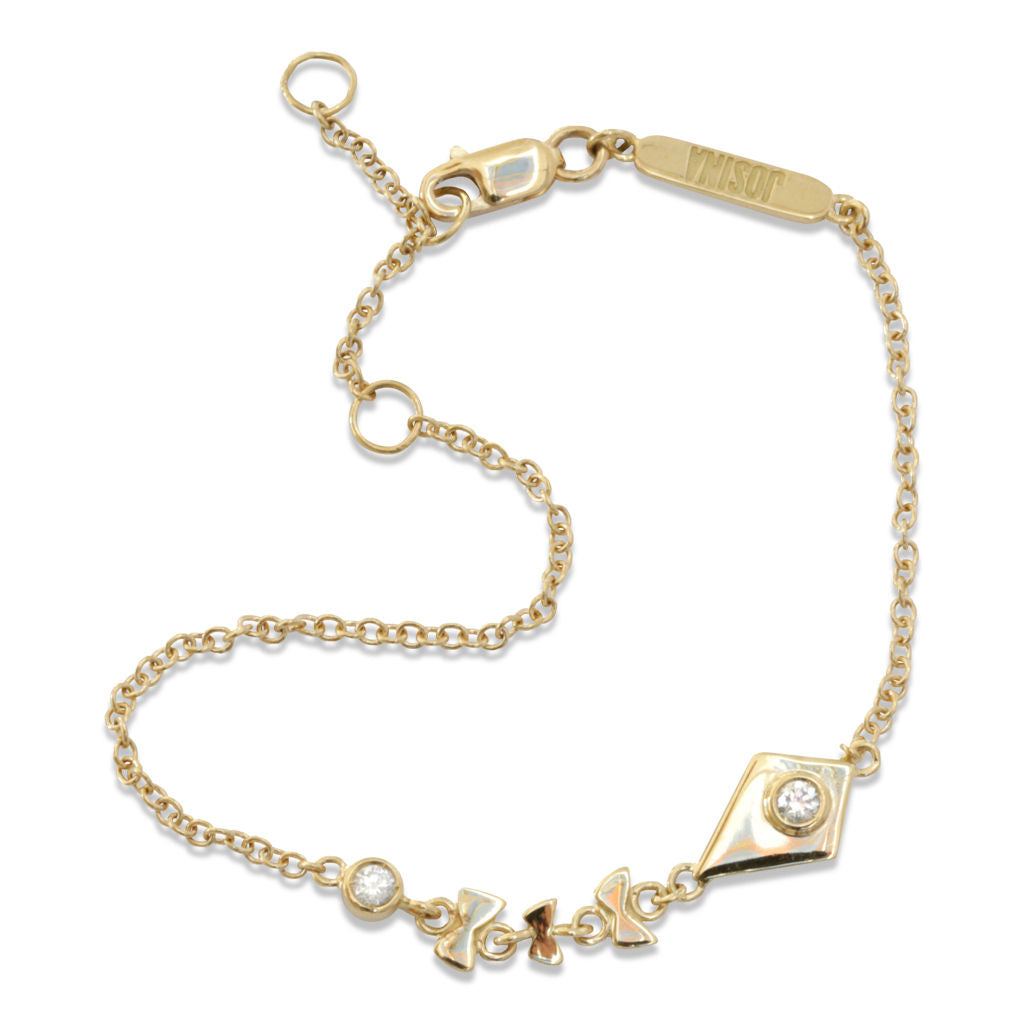 Kite 18K Gold Bracelet w. Diamonds