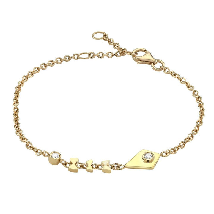 Kite 18K Gold Bracelet w. Diamonds