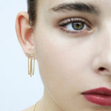 Drip Drop Tropfen-Ohrringe I 18K Weißgold I Diamanten