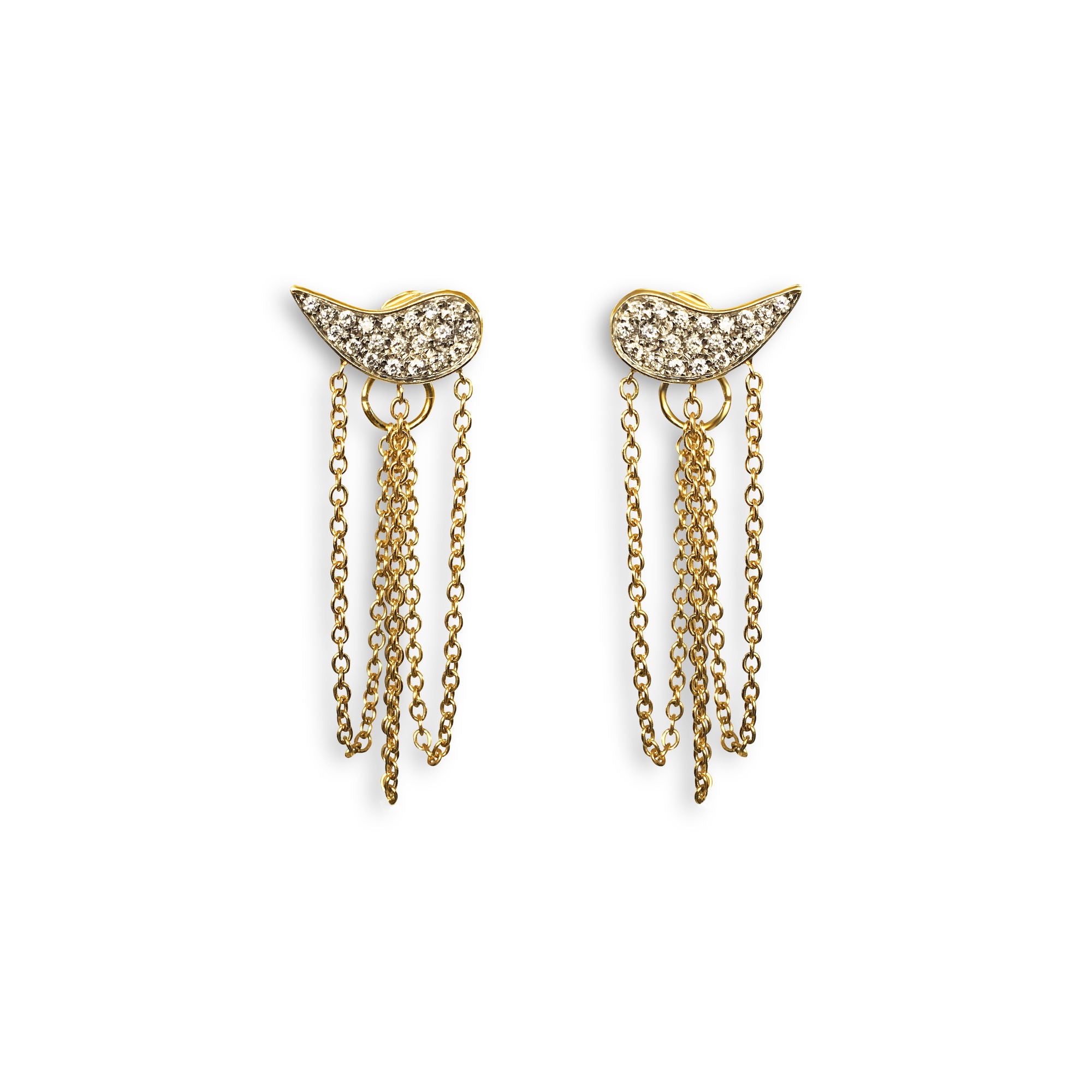 Drip Drop 18K Guld Øreringe m. Diamanter