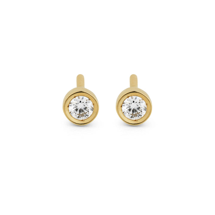 Flash 18K Gold Earrings w. Diamonds