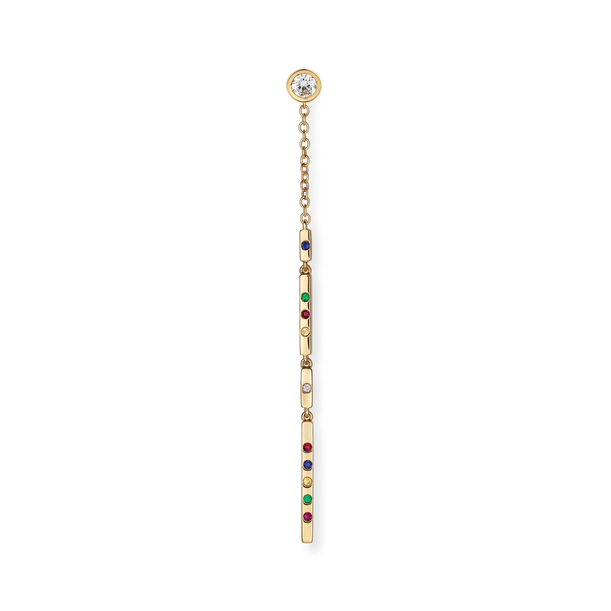 Pop Ear Jacket 18K Gold Earring pendant w. Diamonds