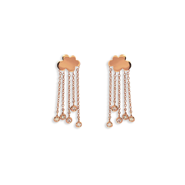 Rain Cloud 18K Rosegold Earrings w. Diamonds