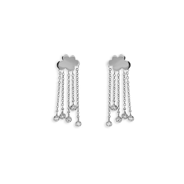 Rain Cloud 18K Whitegold Earrings w. Diamonds