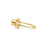 Folded 18K Gold Ring w. Diamonds
