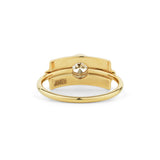 Folded 18K Gold Ring w. Diamonds
