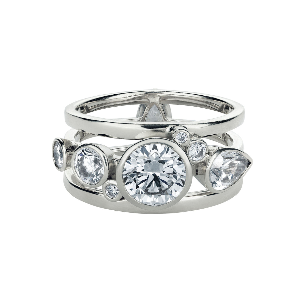 High Five 18K Whitegold Ring w. Diamonds