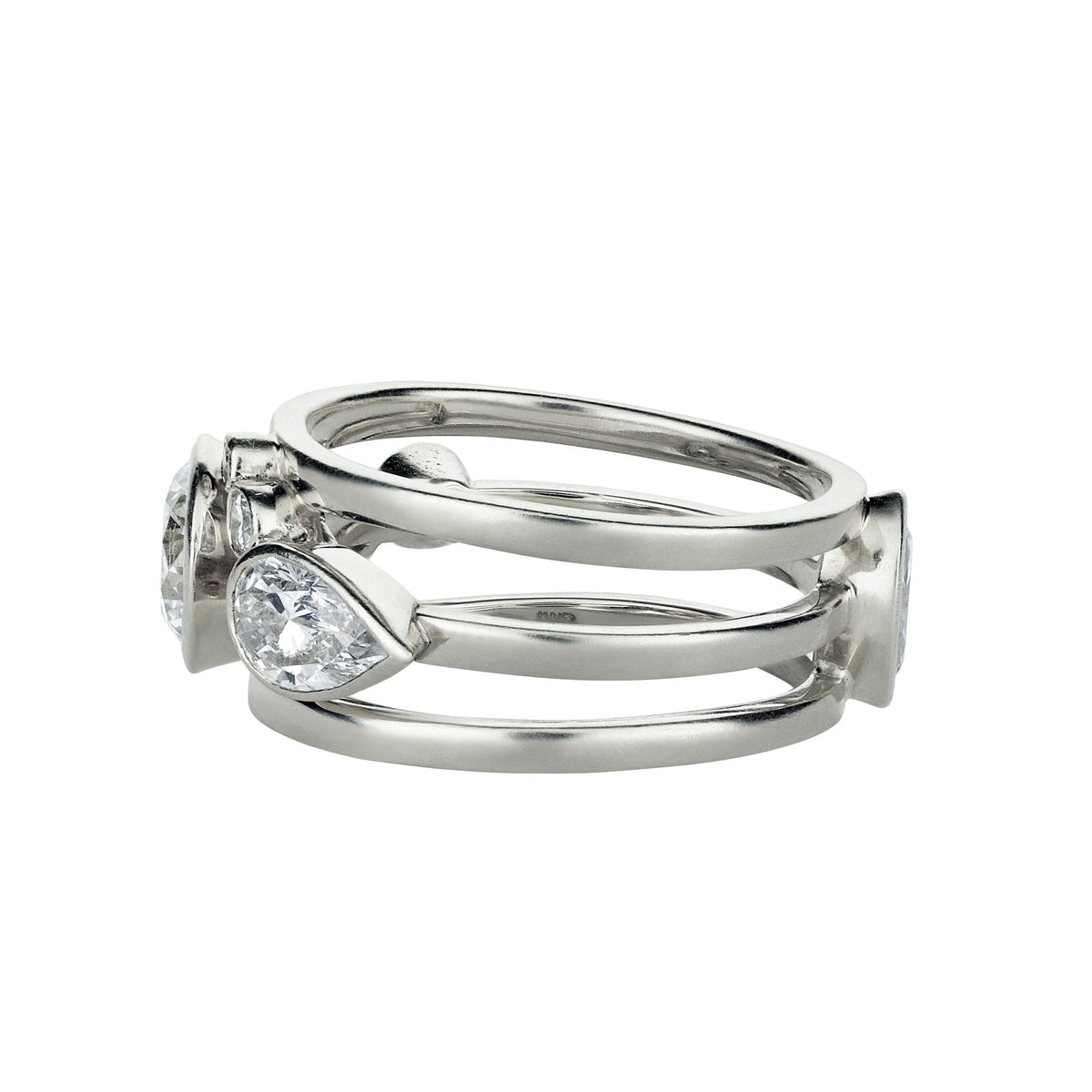 High Five 18K Whitegold Ring w. Diamonds