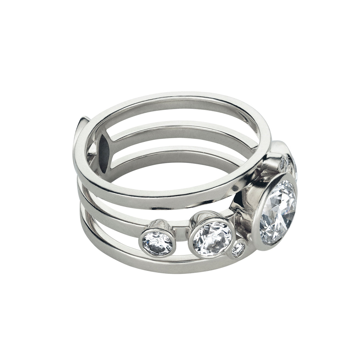 High Five 18K Whitegold Ring w. Diamonds