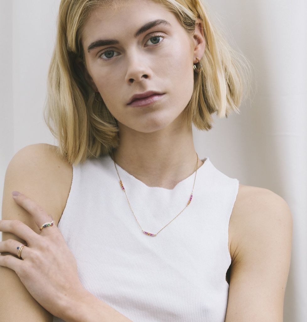 Janni 18K Gold Necklace w. Sapphires