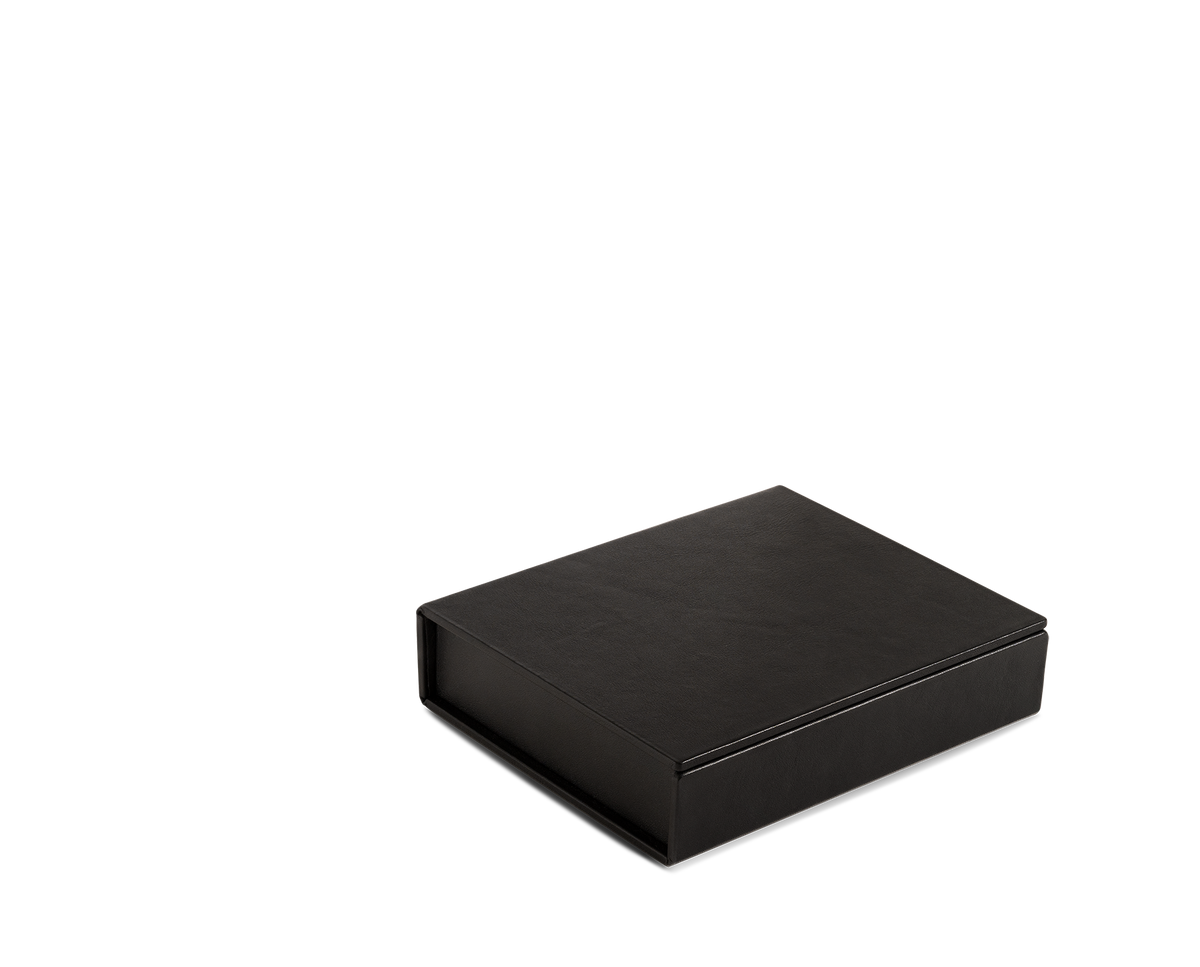 Schwarz Überschuss Schmuckbox aus LederI Klein