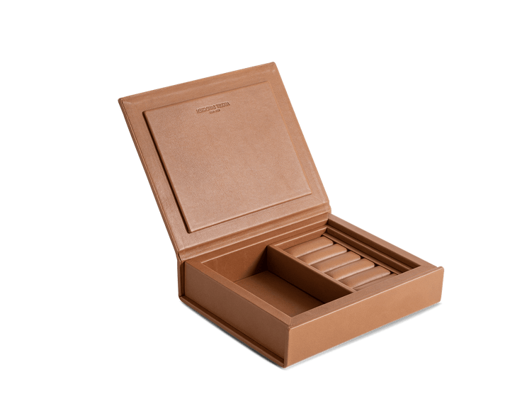 Cognac Surplus leather Jewelry Box, Small