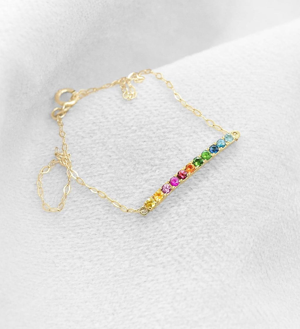 Josephine 18K Gold Bracelet w. Sapphires & Tsavorites