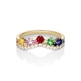 Josephine 14K Gold Ring w. Diamonds, Rubies, Tsavorites & Sapphires