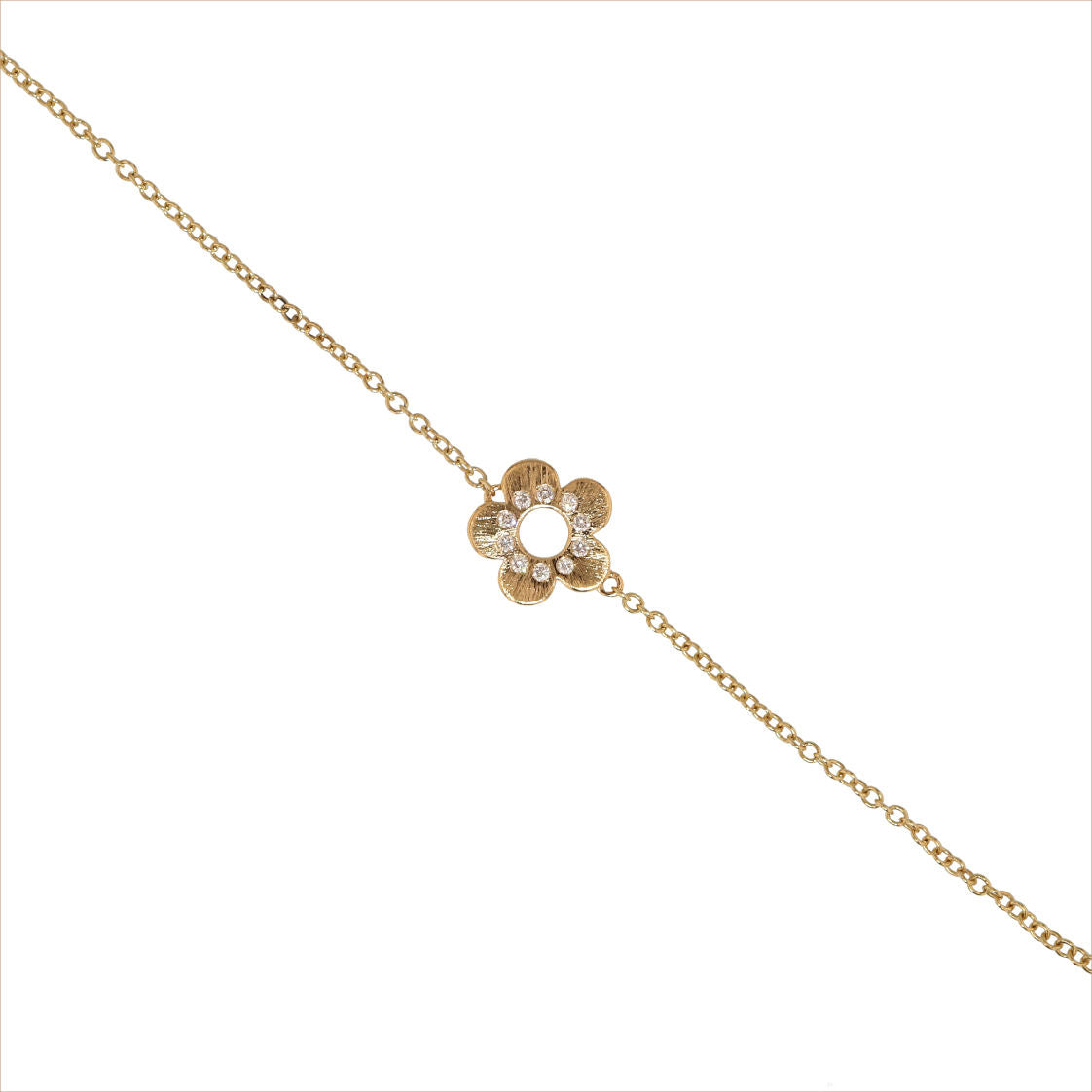 Flower Power Armband 18K vergoldet I Diamanten