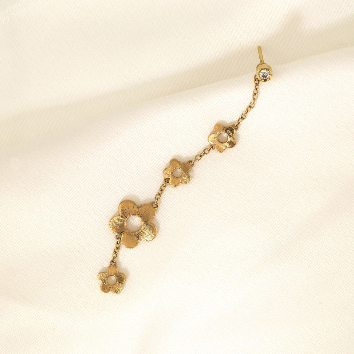 Flower Power 18K Guld Ear Jacket m. Diamanter