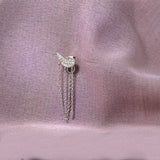 Drip Drop single 18K Whitegold Earring w. Diamonds