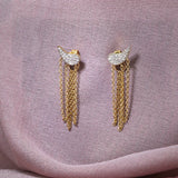 Drip Drop single 18K Gold Earring w. Diamonds