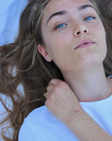 Nord Pink 18K Gold Stud w. Tourmaline & Diamond