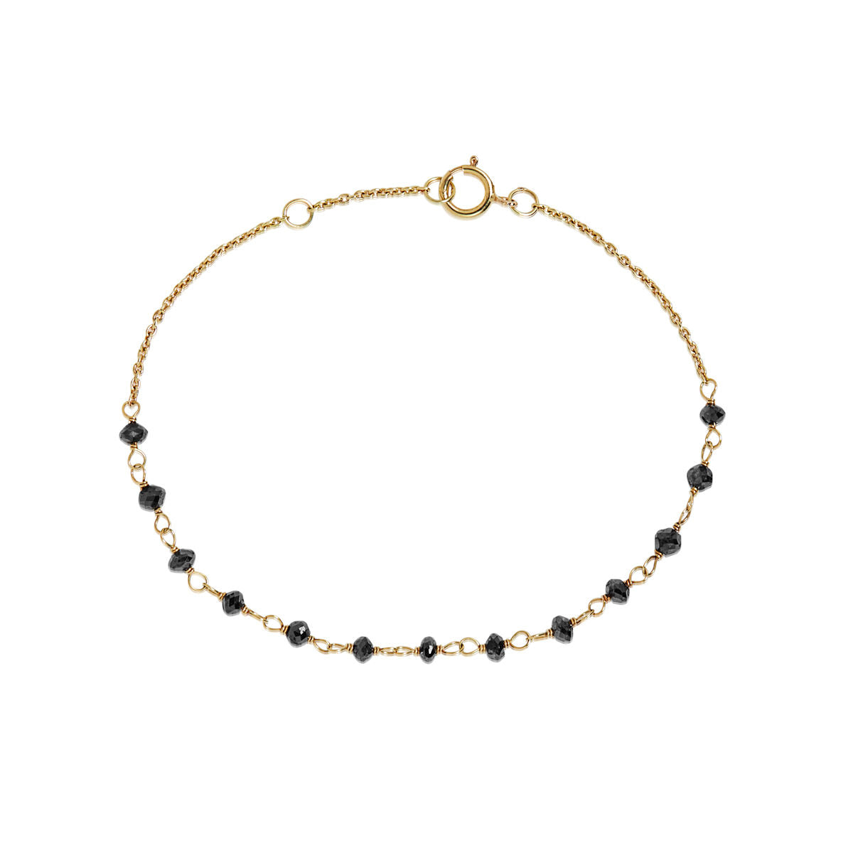 Black 18K Gold Bracelet w. Diamonds