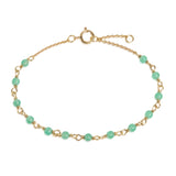 Green 18K Gold Bracelet w. Chrysoprase