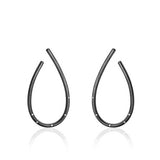 Large Kharisma Oxidized Silver Earrings w. Diamonds