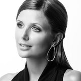 Mega Kharisma Silver Earrings w. Diamonds