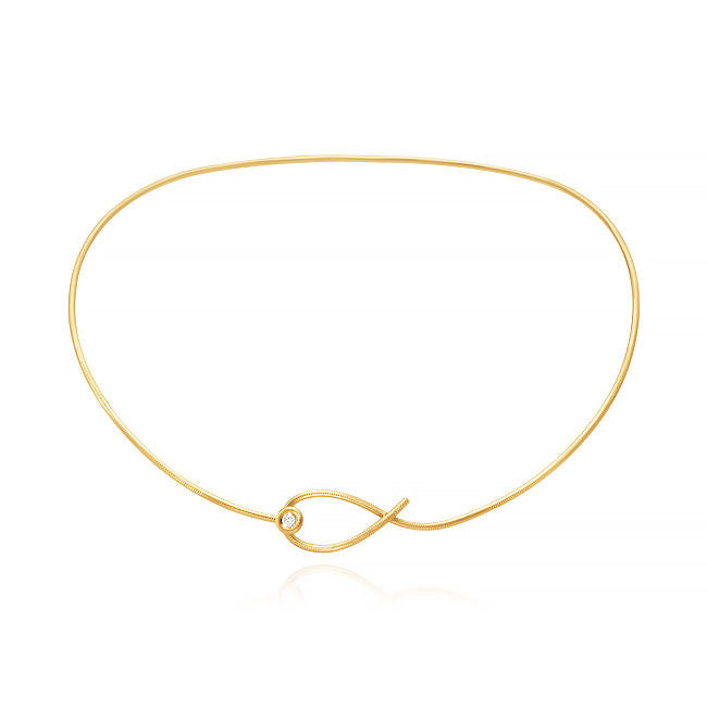 Kharisma 18K Gold Neckring w. Diamond