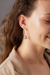 Large Globe Tahiti Silver Pendants w. Pearl