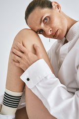 The two cufflinks 18K Silver w. Mpingo