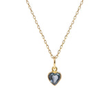 Heart Blue 18K Gold Necklace w. Sapphire