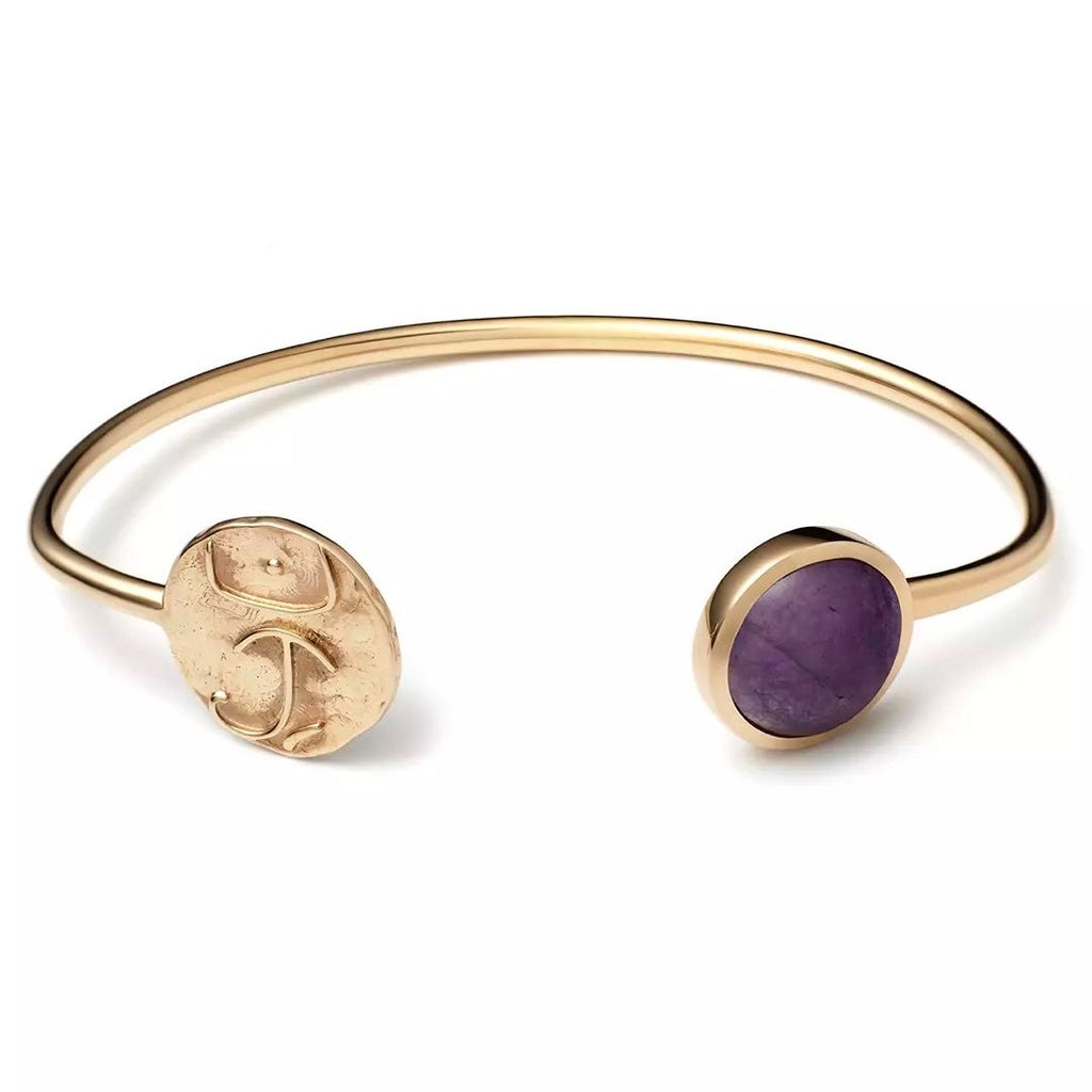 Cosmos Circle | Key Of Universal Consciousness Sølv Armring m. Lilla Ametyst