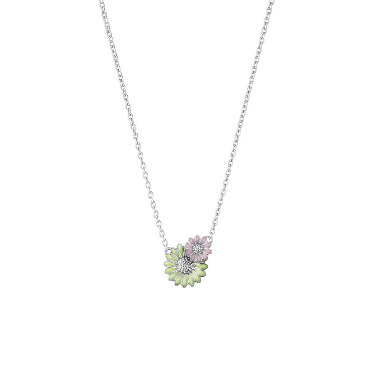 Daisy x Stine Goya Silver, Pink & Green Necklace