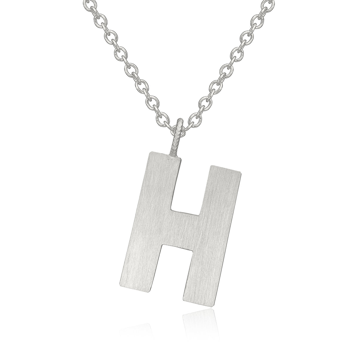 Letter H Silver Necklace