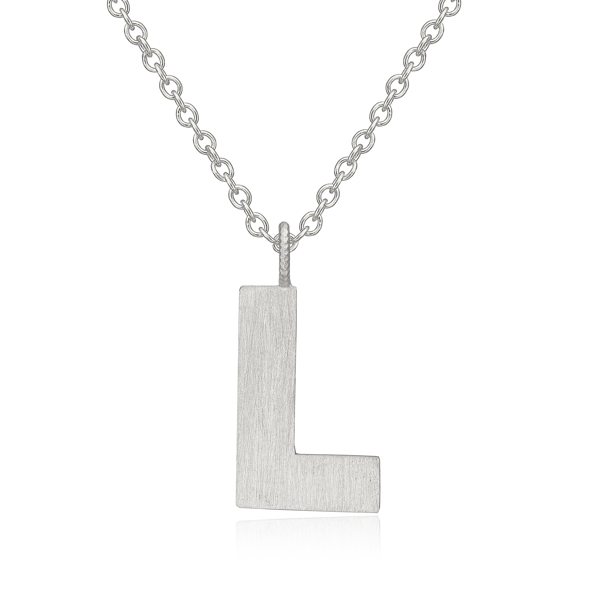 Letter L Silver Necklace