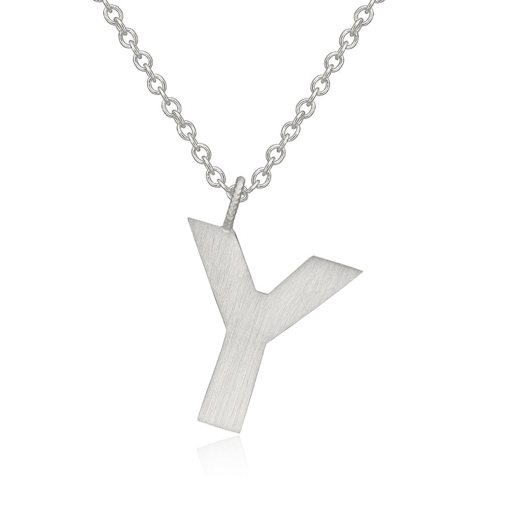Letter Y Silver Necklace