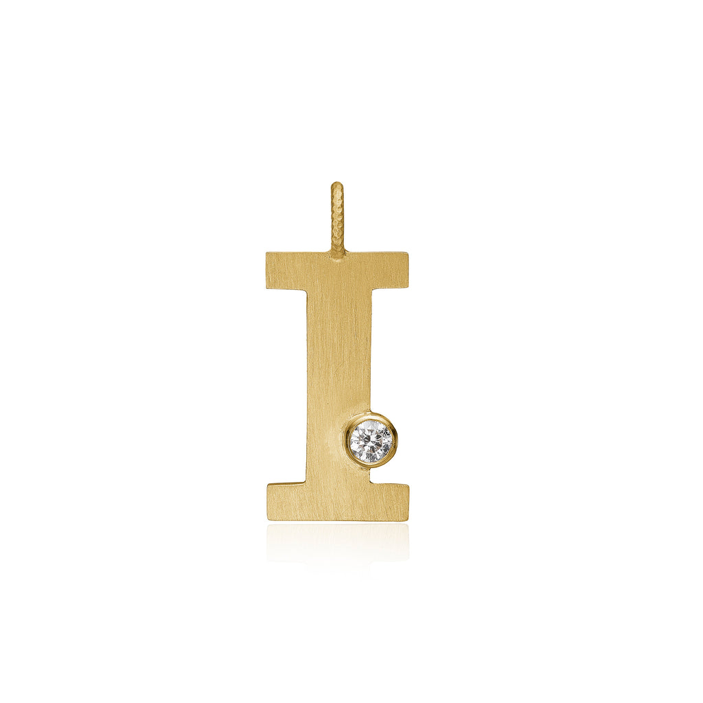 Buchstabe "I" Anhänger aus 18K Gelbgold I Diamant