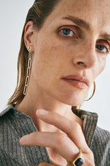 The sigh V 18K Gold & Silver Earring