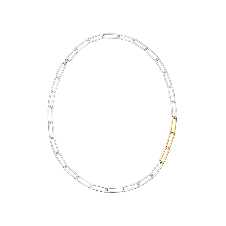 Exhaling her 18K Silver & Gold Necklace