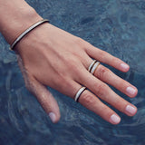 Eternity Black 18K Gold Bangle w. Lab-Grown Diamonds