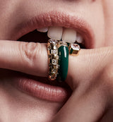 Toi et Moi Checkerboard 18K Gold Ring w. Lab-Grown Diamonds