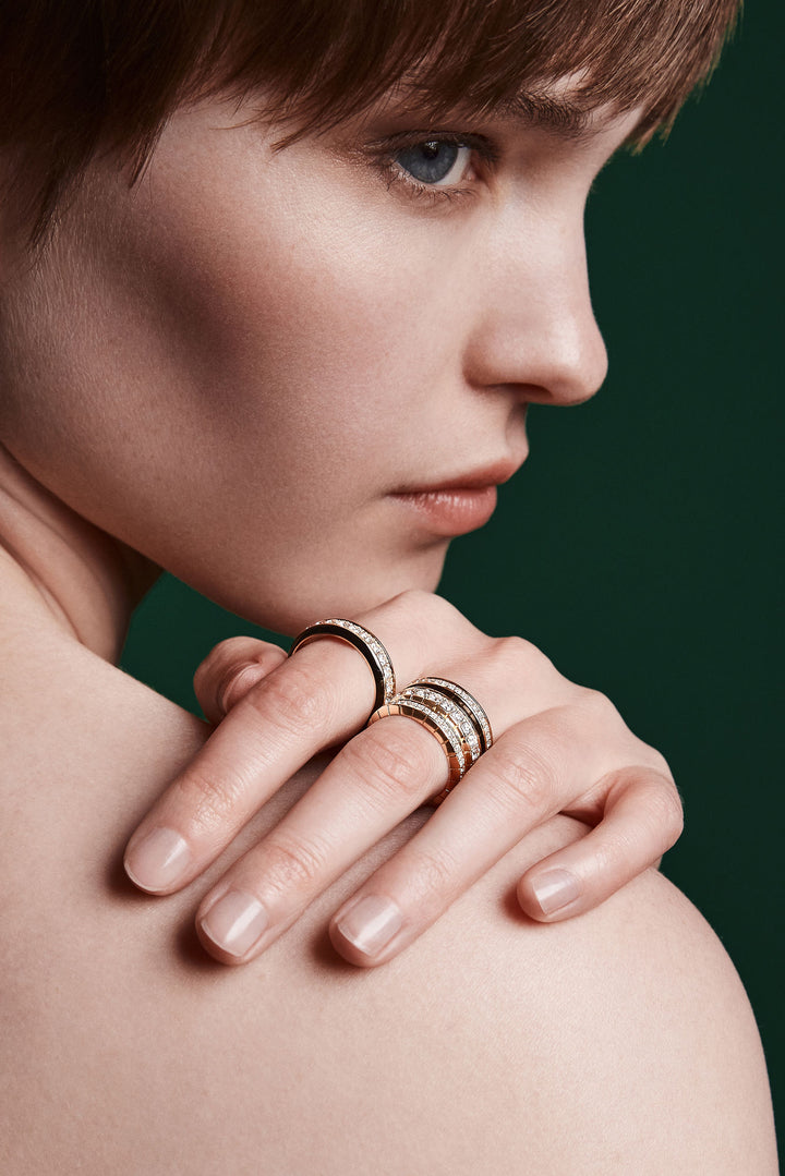 Eternity Engraved 6mm 18K Gold Ring w. Lab-Grown Diamonds