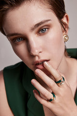 Toi et Moi Checkerboard 18K Whitegold Studs w. Lab-Grown Diamonds