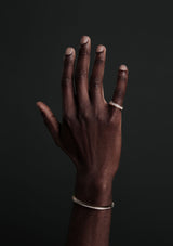 Eternity Engraved 18K Gold Bangle w. Lab-Grown Diamonds