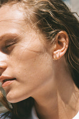 Lang Slange Kite 18K Guld Ørering m. Diamant