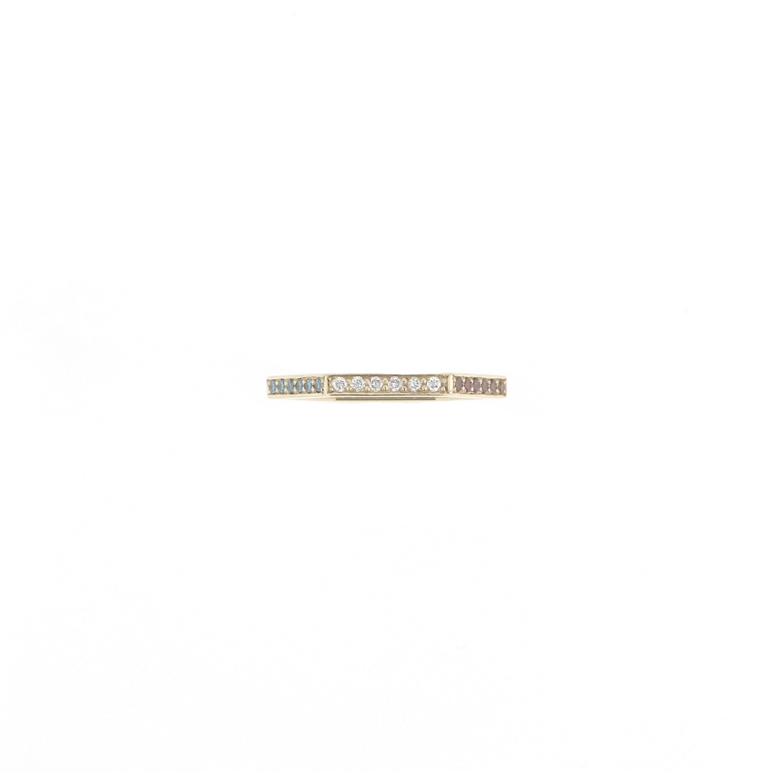 Klassischer Hexagon Goldring 14K I Diamanten