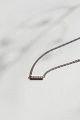 Line 18K White Gold Necklace w. Lab-Grown Diamonds