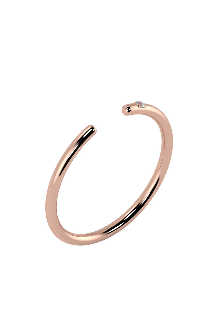 Line Open 18K Rosaguld Ring m. Lab-Grown Diamant