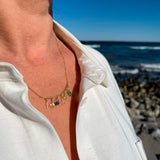 Linea Piccolo Sea Breeze 18K Guld Halskæde m. Citrin & Smaragd