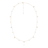 Lang Swinging Chain 18K Rosaguld Halskæde m. Malakit & Perle